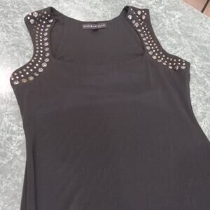 Rock and Republic Size XS Black Sleeveless Full Metal Studded Dress Goth Grunge
